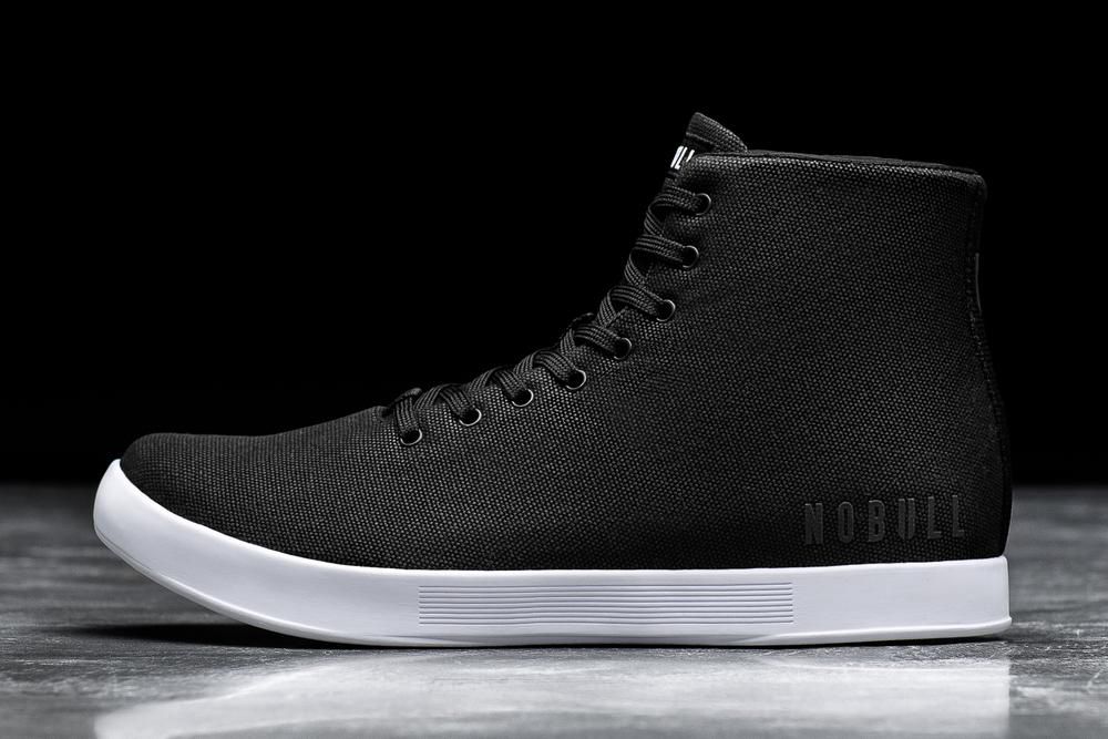 NOBULL High-Top Canvas Uzun Spor Ayakkabı Bayan - Siyah Beyaz - Turkiye (RSI-356078)